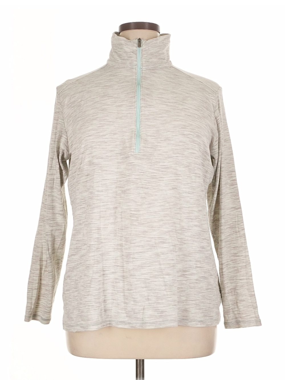 Columbia Mint Green and Gray Quarter Zip Pullover